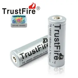 2 шт./лот TrustFire TR 18500 1800 мАч 3,7 В Перезаряжаемые защищены Батарея Камера фонарик аккумуляторные батареи с PCB