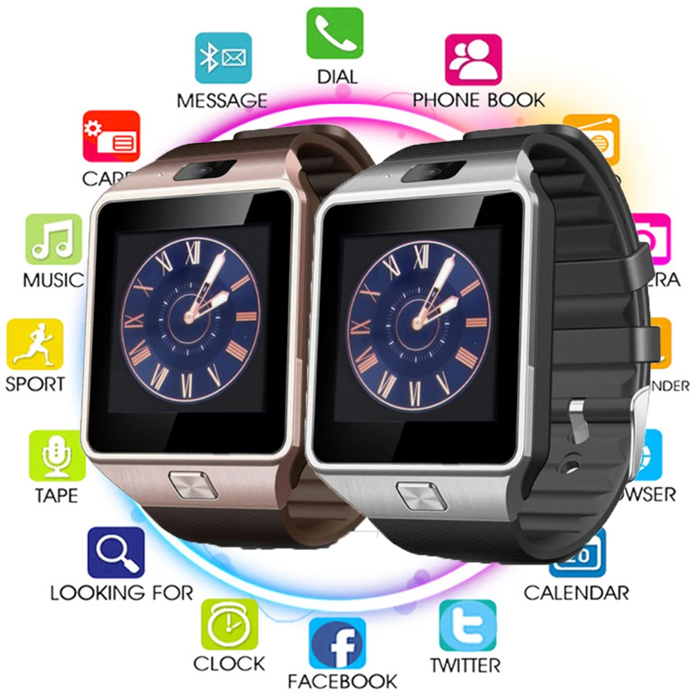 Умные часы DZ09 Bluetooth для женщин и мужчин Smartwatch Android телефонный звонок Relogio 2G GSM SIM TF