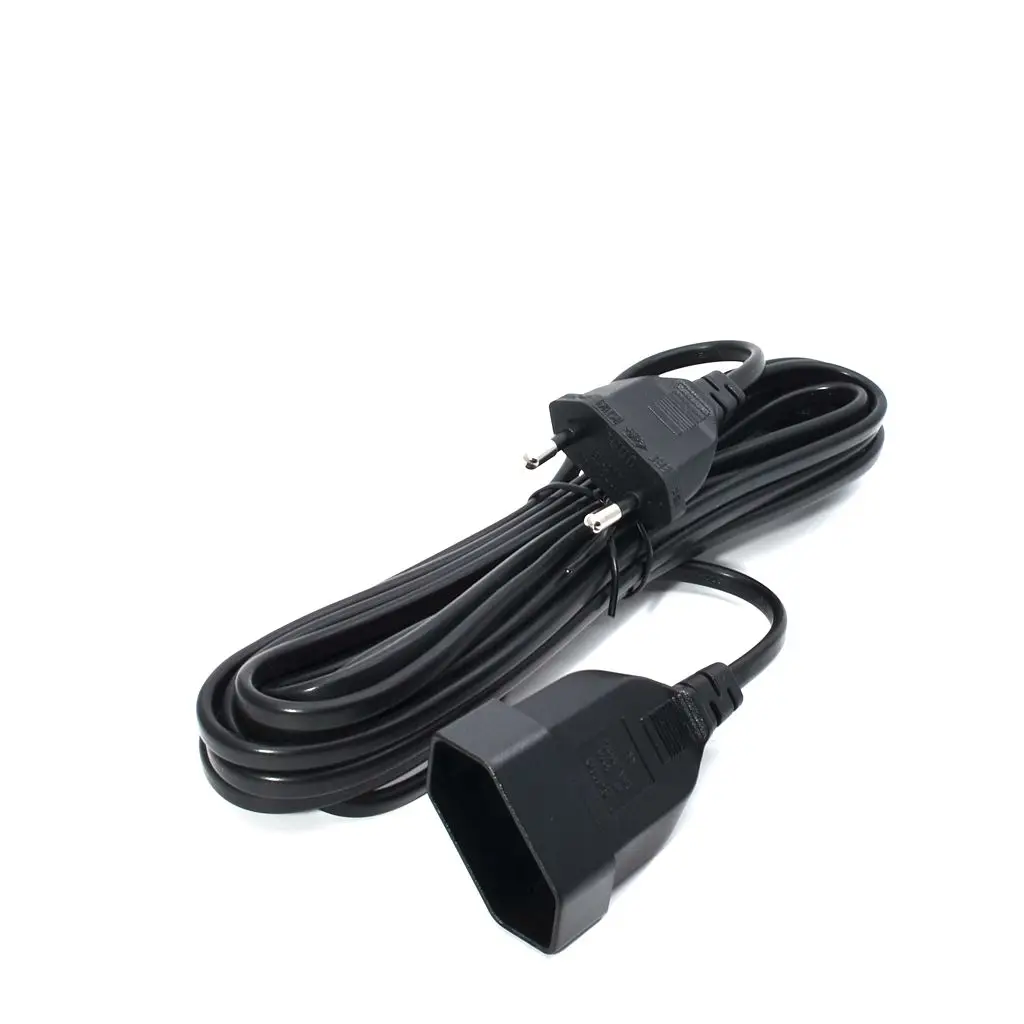 European EU 2 Prong Male to Female Power Extension Cord Cable for PC