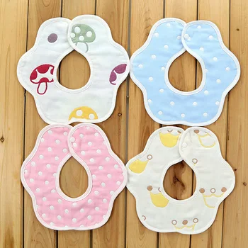

2pc/lot 6 Layers Muslin Cotton Bibs 360 Degree Rotation Baby Babador Small Kids Feeding Burp Clothes Toddler Bibs