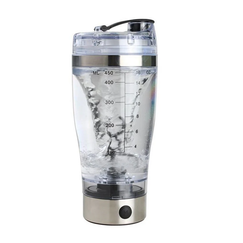 New Electric Protein Shaker Bottle Vortex Blender Cup 16 Oz Electric