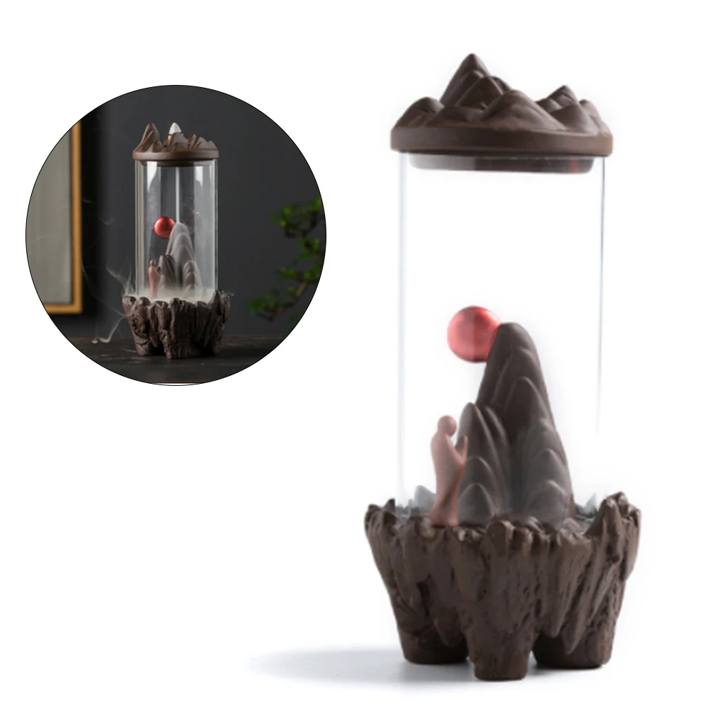 New launch Backflow Incense Burner Acrylic Plastic Cup Ceramic Dragon Furnace Creative Home for Tea room bedroom decorate