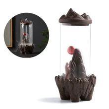 New launch Backflow Incense Burner Acrylic Plastic Cup Ceramic Dragon Furnace Creative Home for Tea room bedroom decorate