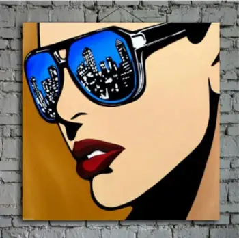 

Hand painted signed pop art oil painting on canvas,giftware oil painting for bed room no frame p26