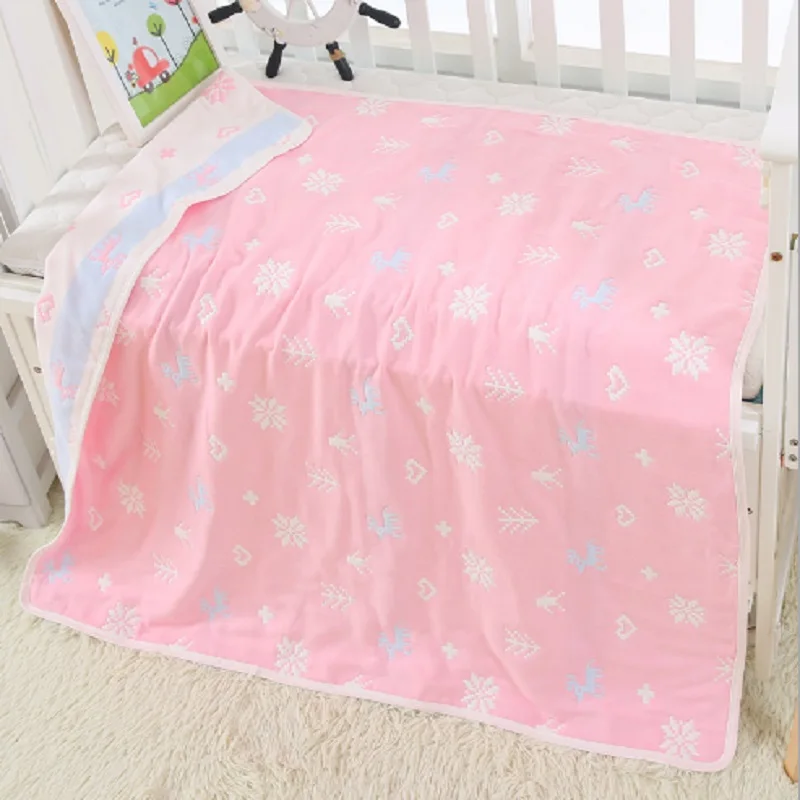 Детское одеяло муслиновое, уплотненное, 6 слоев хлопка, одеяла для младенцев, пеленальный конверт, обертка для новорожденных, детское постельное белье, одеяло s 120*150 см - Цвет: 5