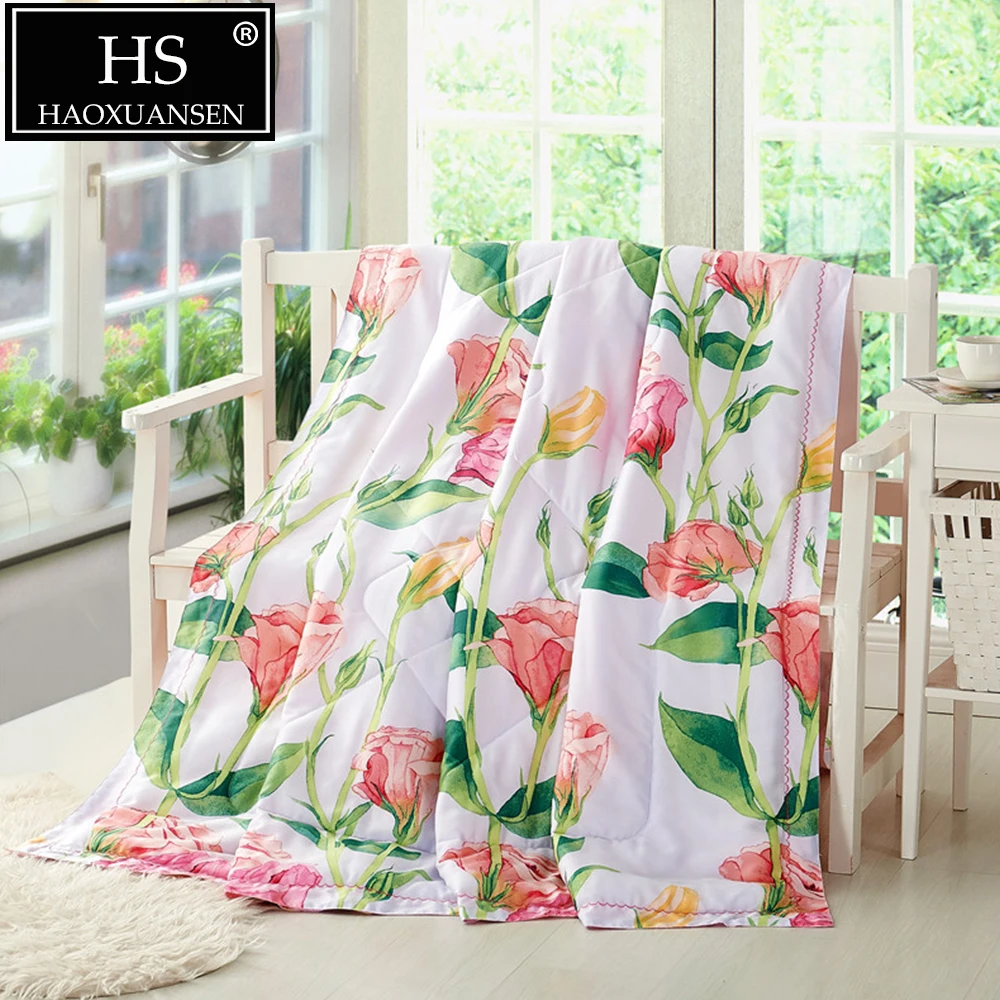 

100% Tencel Fabric Air Condition Quilt Super Soft Lightweight Quilts Summer Comforter Adult Double Bed Cover Queen King Size