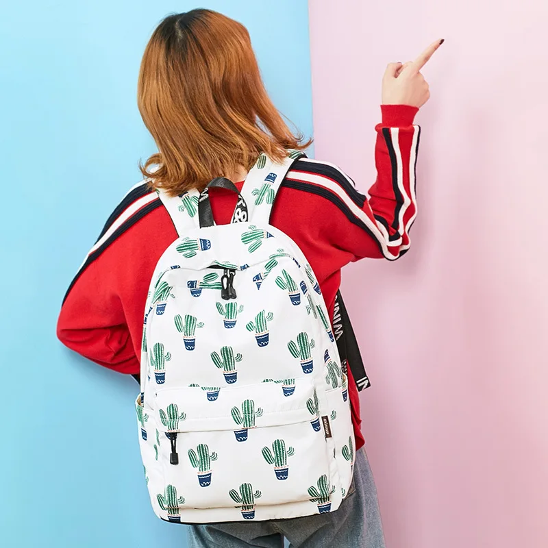 Mochila impermeable a la moda de Tourya para mujer, Mochila con estampado de Cactus, Mochila para adolescentes, Mochila de gran capacidad, Mochila