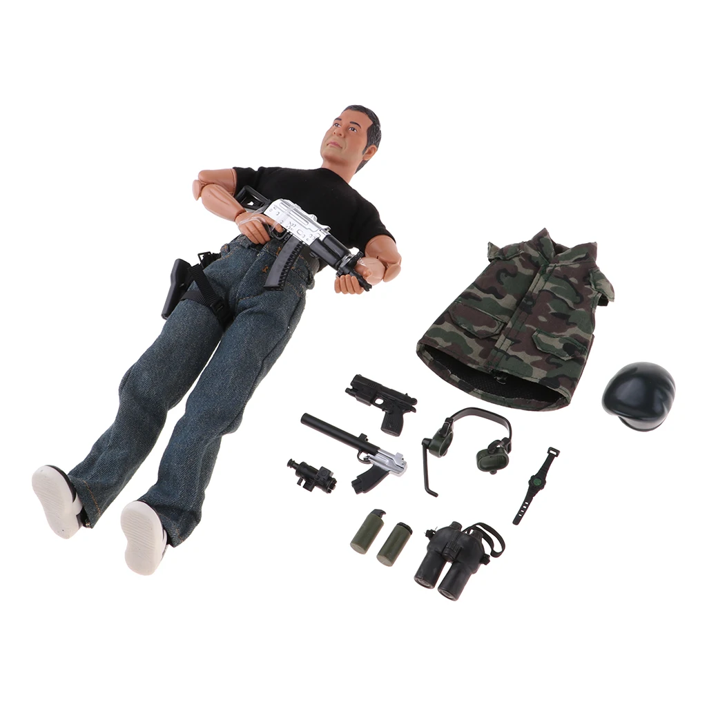 

12" Special Forces Action Figure SWAT Team Bendable Soldier Figure Model Collection Military Toys