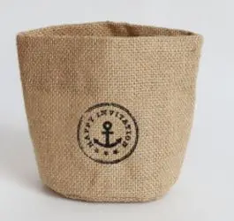 Small Sack jute Linen Sundries basket mini Cosmetic storage bag Storage basket Home Decor 12x12cm S11 - Цвет: 1