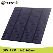 Солнечная панель SUNWALK 12 В 3 Вт фотопанель миниатюрная солнечная