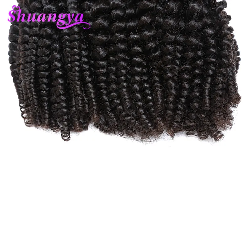 Brazilian Bouncy Curly Hair 4 Bundles Funmi Hair Weaves 100% Human Hair Bundles Shuangya Remy Hair Can Be Dyed And Straightened