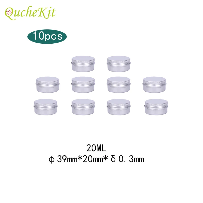 

20ml Aluminum Cream Jar Pot Metal Storage Box Mini Tin Boxes For Lip Balm Tea Cans Candle Jar Empty Makeup Organizer Spices Jars