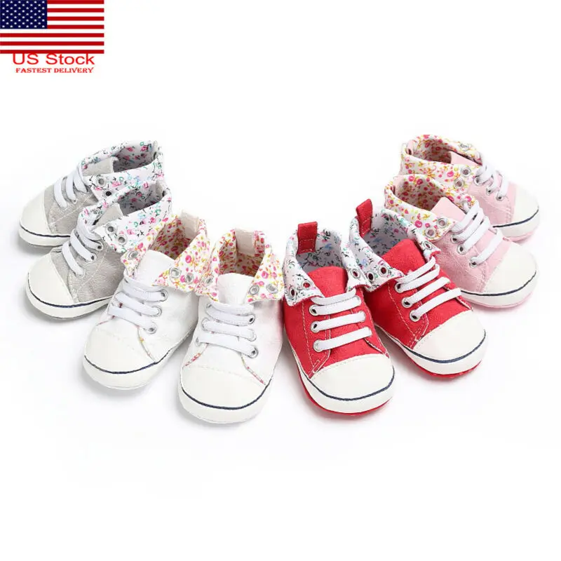 

2019 Brand Newborn First Walker Shoes Infant Baby Toddler Girl Crib Shoes Pram Soft Prewalker Anti-slip Sneakers