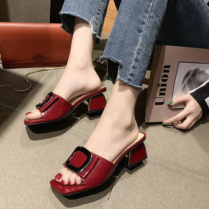 

Med Shoes Without Heel Loafers Designer Slides Socofy Women's Slippers 2019 Flat Luxury Soft New Summer Sliders Hoof Heels