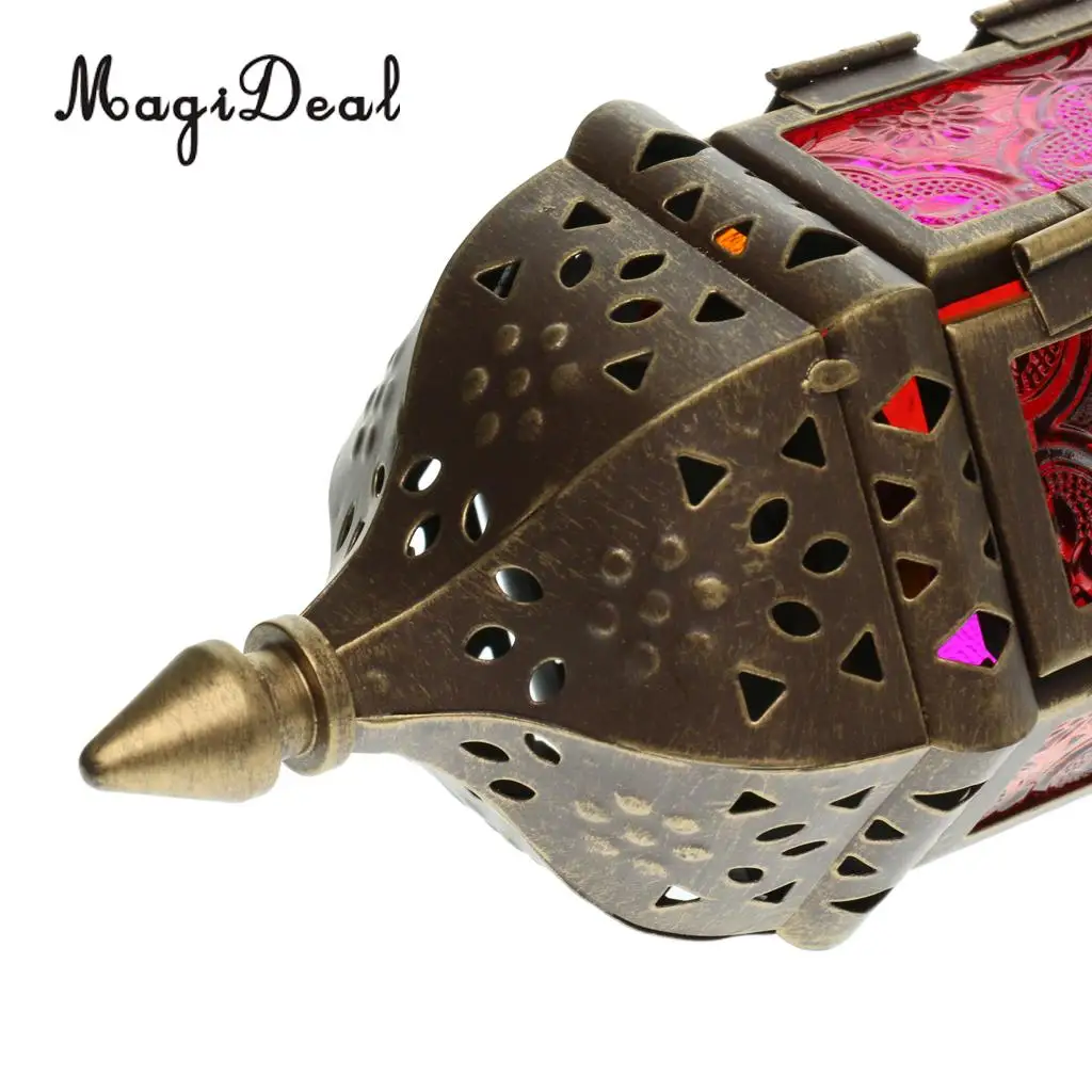 3x Moroccan Style Metal Candle Lantern Candleholder Tealight Holder for Wedding Home Decor Bronze	