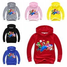 Classic cartoon Kids Boys Super Mario Playing 3D Print Sweatshirt Long Sleeve Game Hoodie Shirt For Girls Coat Jacket