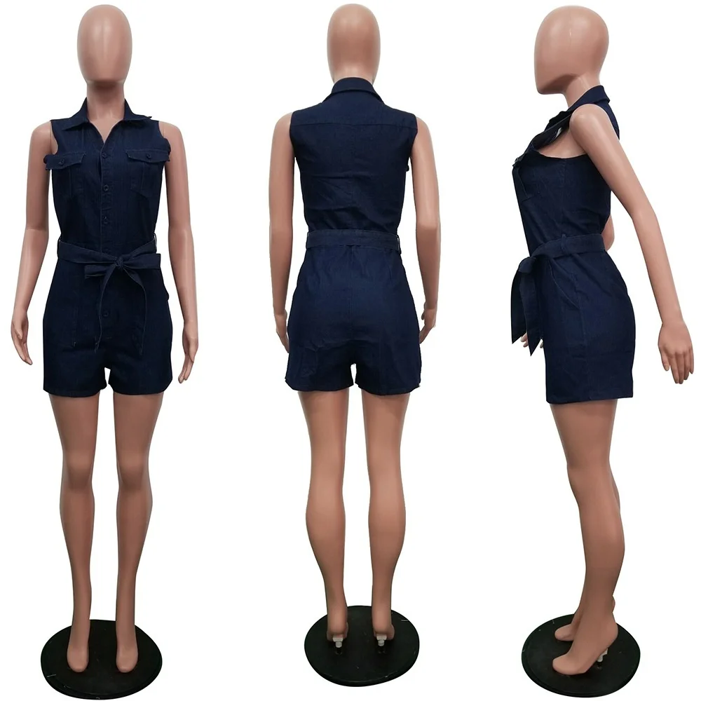 2colors Women's Fashion Summer Cotton Solid Color Sleevess Denim Romper Shorts for Women Denim Overalls for Holiday S-3XL 2colors Women's Fashion Summer Cotton Solid Color Sleevess Denim Romper Shorts for Women Denim Overalls for Holiday S-3XL