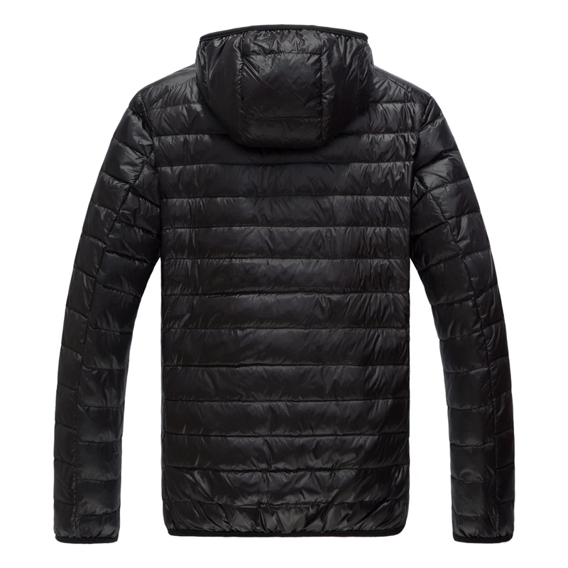 Зимняя Модная брендовая Ультралегкая куртка на утином пуху с капюшоном, складывающаяся уличная куртка с перьями, водонепроницаемая Теплая мужская одежда