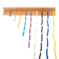 Baby Toys Montessori Colored Beads Chain Math Toys Colorful 1-10 Beads Games Toddler Beech Wood Preschool Training Learning Gift 1