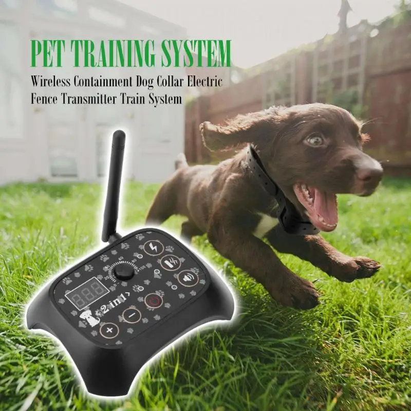 

Wireless Electric Fence Trainer Containment Pets Dog Collar Electric Fence Trainer Rechargeable Waterproof Transmitter Training