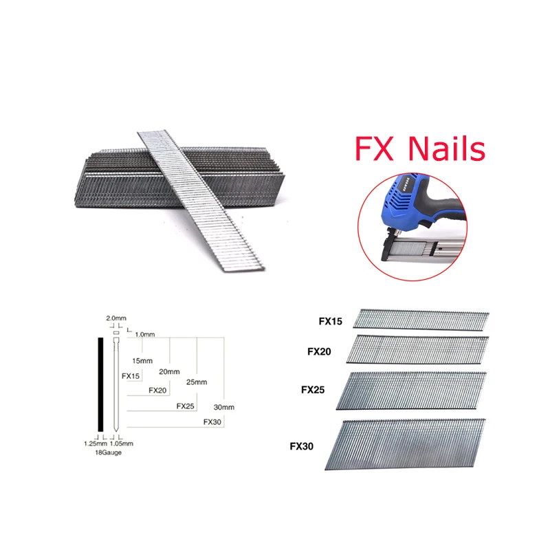 

2000Pcs FX15 FX20 FX25 FX30 Brad Nails Bevel Nails For FX30 Framing Nails Gun