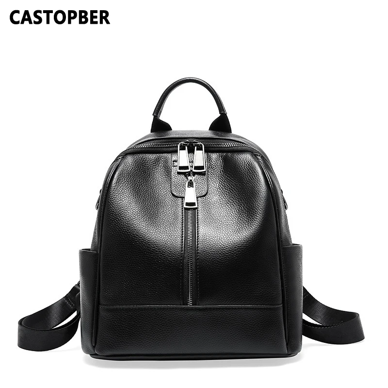 

2019 Women Over The Shoulder Backpacks Large Capacity Cow Genuine Leather Casual Designer Ladies Bag for College Students Famous