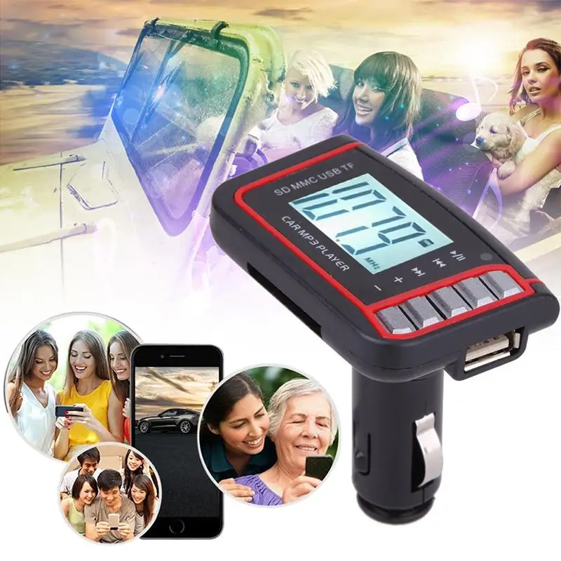 Onever ЖК-дисплей большой Экран автомобиля MP3 MP4 плеер Беспроводной FM передатчик модулятор Поддержка поддержка sd-карт и USB флеш-накопитель