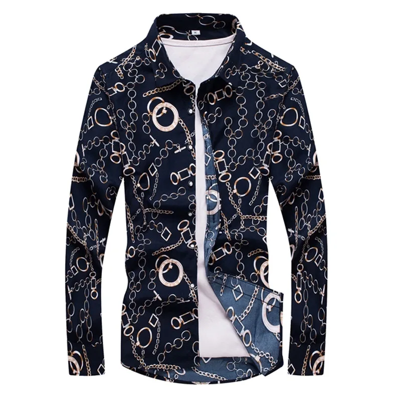 

Wholesale Price New 2019 Spring Autumn Men's Flower Shirts High Quality Mens Casual Long Sleeve Shirt Men Clothing Plus Size 5XL