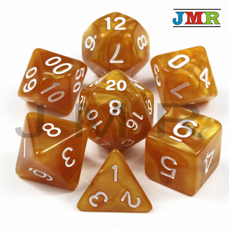 Dados De Rpg 7 шт./компл. многогранные RPG игры акриловые кости с мраморным эффектом D4 D20