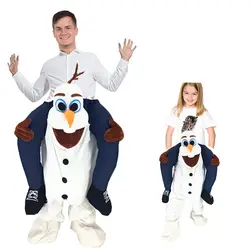 Аниме ездить на Олаф для верховой езды плеча костюм для взрослых Делюкс снеговик Олаф Маскоты Брюки для девочек вечернее изящное платье