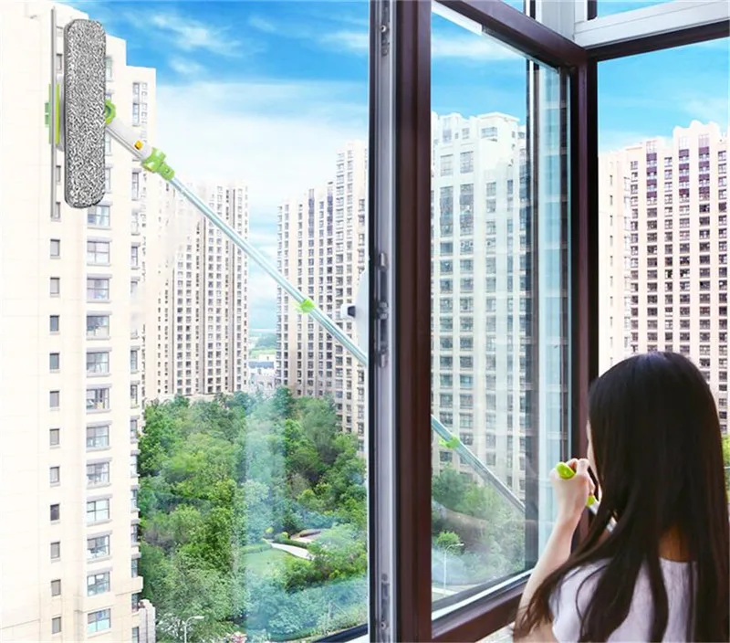 Телескопический инструмент для мытья окон U Grip Window Cleaner с салфеткой из микрофибры