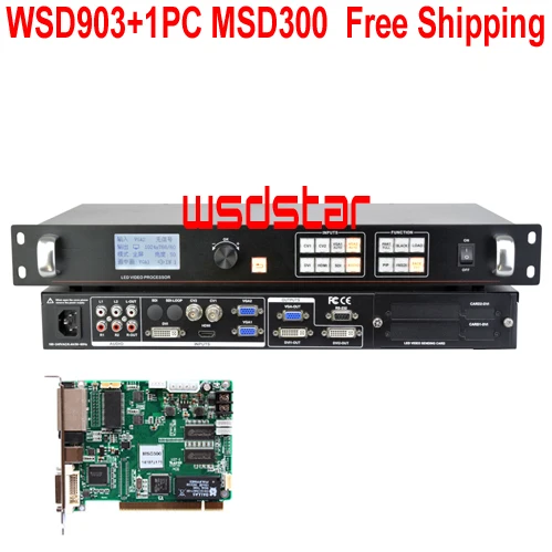 WSD903 + 1 шт. MSD300 светодиодный видеопроцессор входы: Аудио/DVI/VGA/HDMI/CVBS PIP & POP 2304*1152 AliExpress