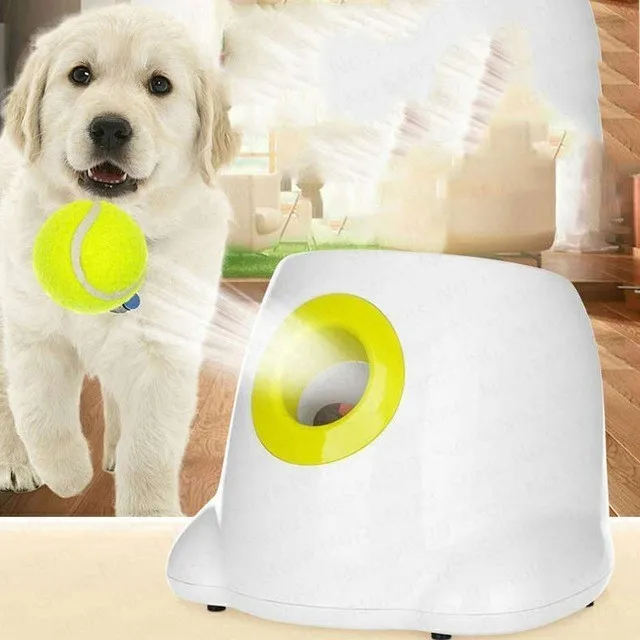 

Dog Pet Toys Tennis Launcher Automatic Throwing Machine Pet Ball Throw Device 3/6/9m Section Emission With 3 Balls