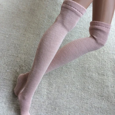 1 пара карамельных цветов чулок носки для Blyth, Azone S, OB, Momoko, barbis, 1/6 куклы аксессуары девочек игрушки чистый цвет - Цвет: pale pinkish gray