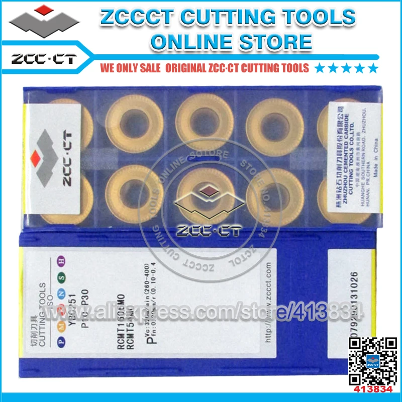 

Free Shipping 50pcs ZCC.CT tablet RCMX1606MO YBC251 RCMX 1606MO ZCC carbide cutting tool cnc turning insert