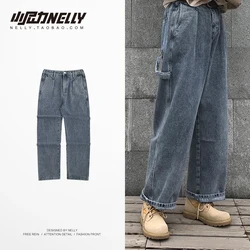 NELLY 2019 Summer Solid Color Harajuku Denim Trousers Hip Hop Straight Street Costume Jogger Cowboy Casual Pants NELLY 2019 Summer Solid Color Harajuku Denim Trousers Hip Hop Straight Street Costume Jogger Cowboy Casual Pants