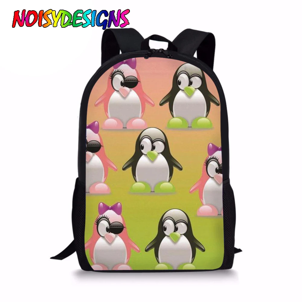 

NOISYDESIGNS School Bags Kawaii Penguin Printing Backpack Schoolbag 16 Inch Children's Backpack Kids Bag School Satchel Rucksack
