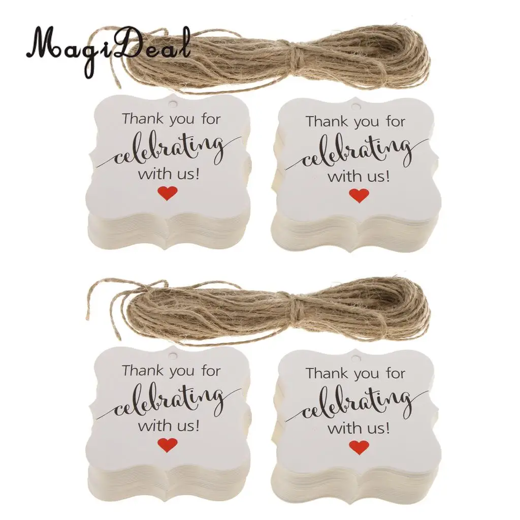 

200 Piece Rustic Kraft Paper Thank You for Celebrating with us Gift Tags Wedding Baby Shower Birthday Party Favor Labels