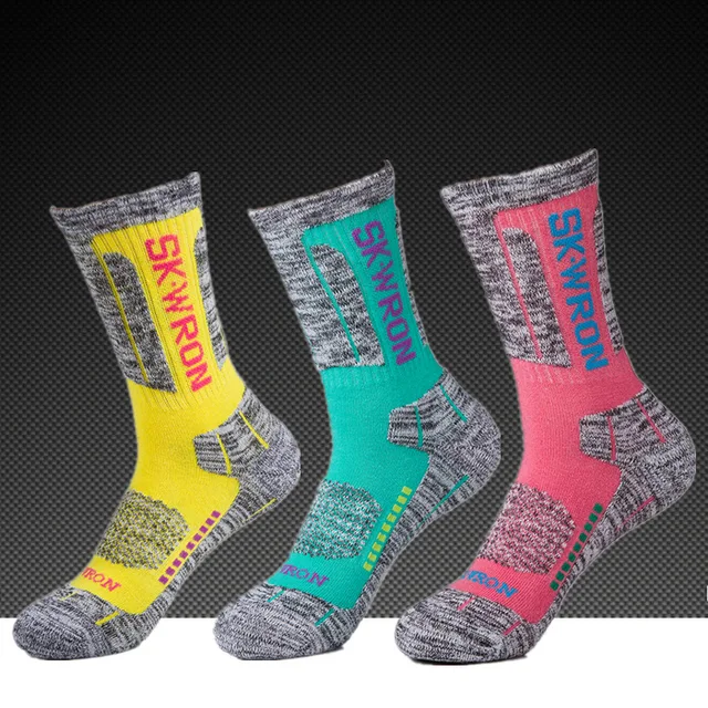 Special Price 3pairs Womens Athletic Dress Socks Outdoor Breath Warm High Tube Towel Skiing Campimg Cycling Bowling Hiking Sock 3 Colors