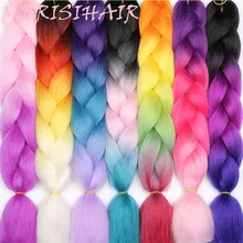 Merishair ombre 24 polegadas 88 cores disponíveis, crochê sintético extensões do cabelo jumbo tranças estilos de cabelo