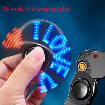 

Cigarette Lighter Creative Induction Colorful Lights Personality Fingertip Gyro Charging Electric Windproof USB2.0 Lighter E