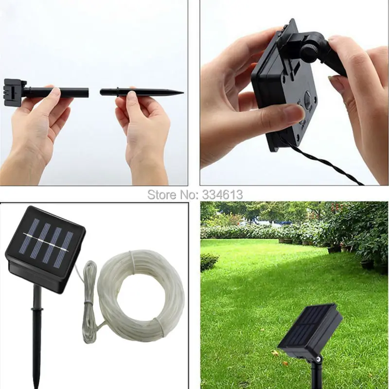 Солнечные ПВХ трубки наружные светодиодные полосы струнные огни 5 м 50LED