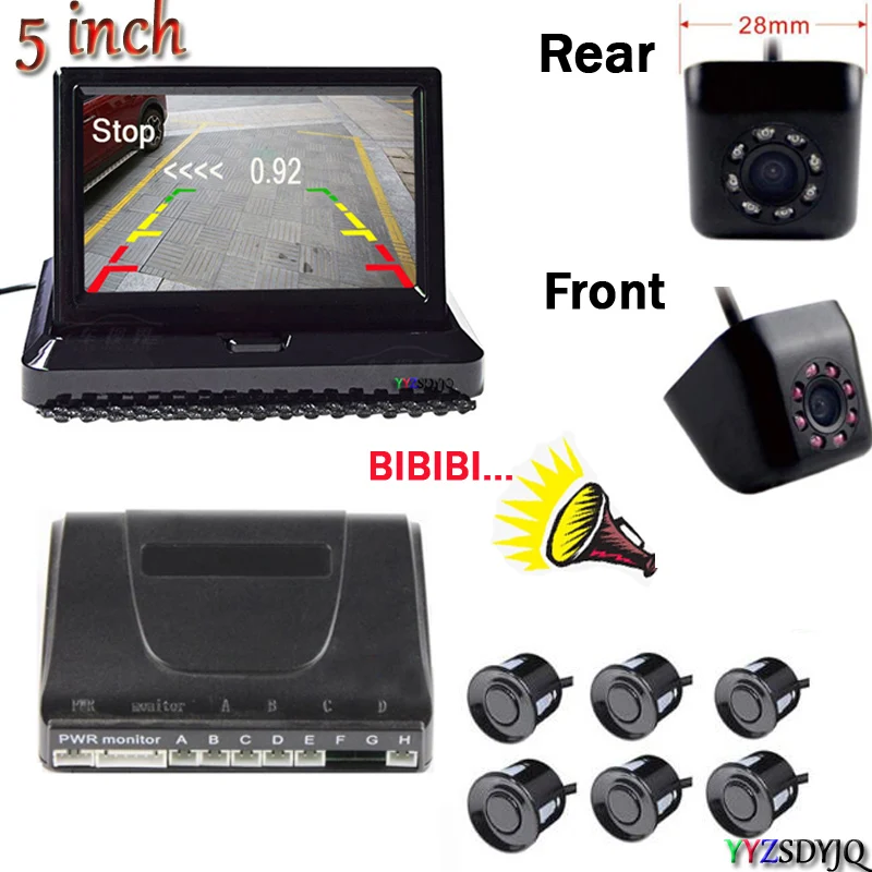 New 5 Inch Folding Digital Display Parktronics Car Parking Sensors 6