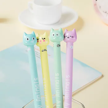

Cartoon Kawaii Cat Gel Pen Canetas Cute Black Ink Pens For Writing Kids Gift Korean Stationery Office School Supplies