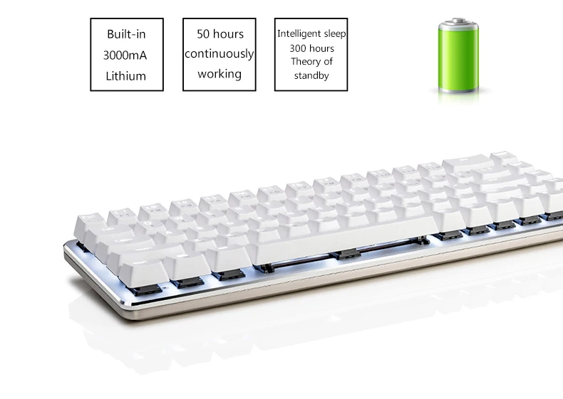 New Arrival Ajazz Zinic teclado wireless keyboard aluminum plate 68 keys white backlit dual-mode bluetooth gaming keyboard cherry switch (12)