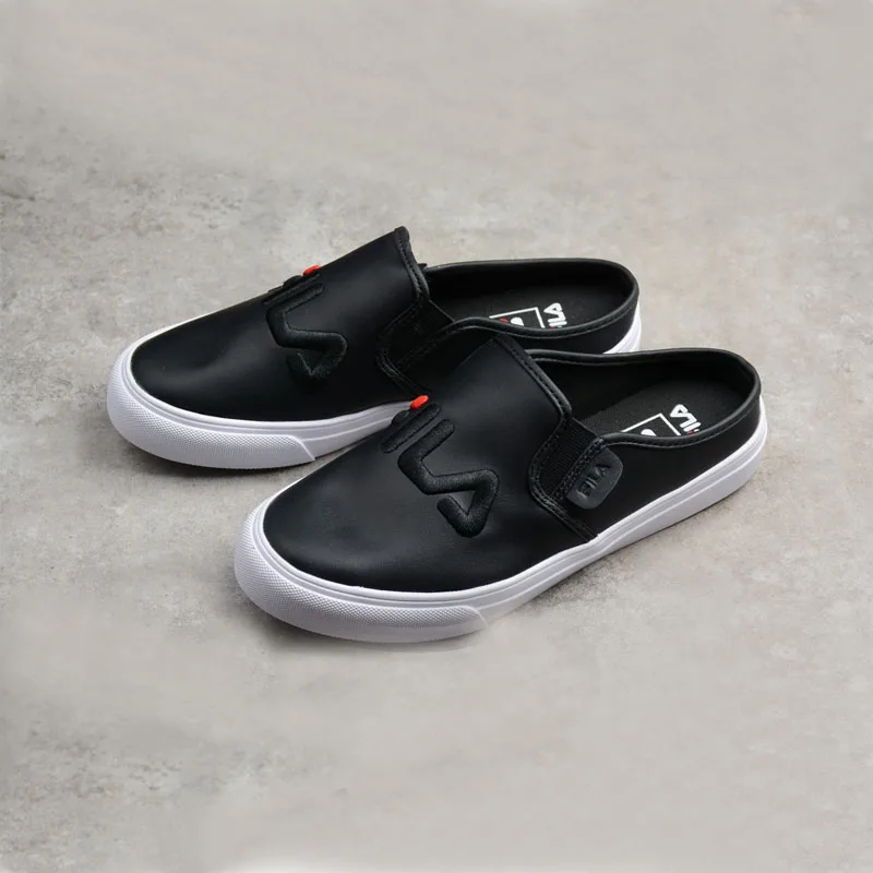 

2018 New Arrivel Fila Half slipper without heel SF1SIA1167X-BW Man and Women black and white shoes size 36-44