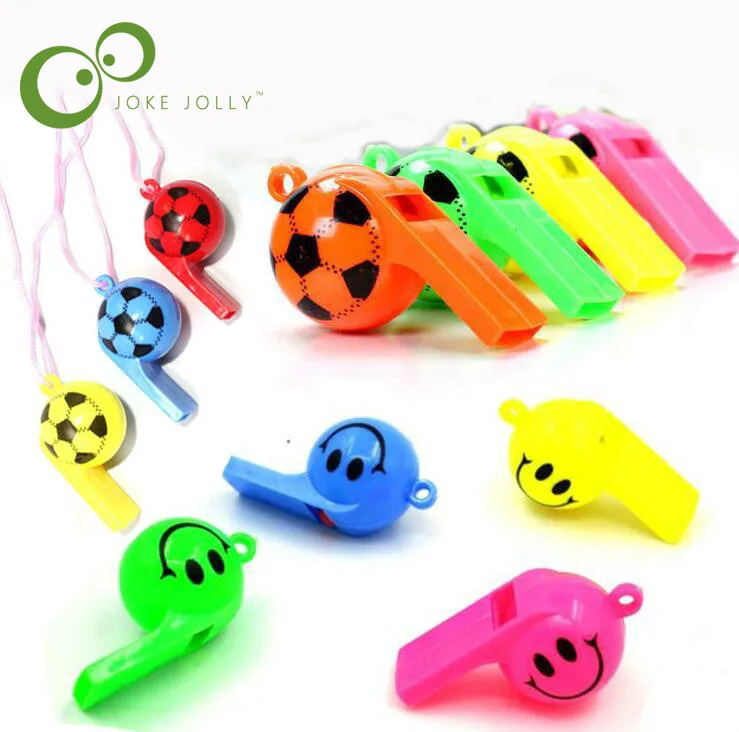 5Pcs Football Soccer Plastic Whistle Outdoor Emergency Supply Kid Toys Random 
