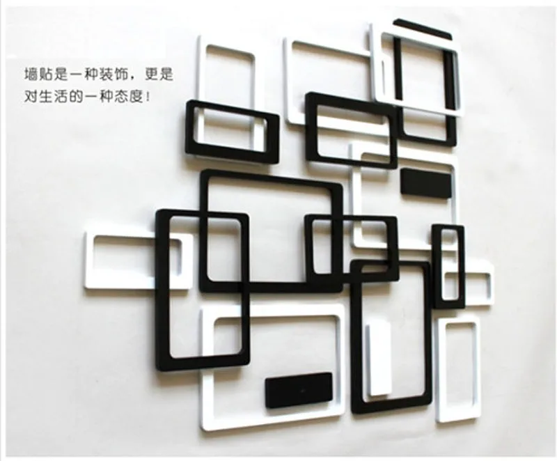 2017 New Rectangle Home Decoration Wall Background Decor 2017 New Rectangle Home Decoration Wall Background Decor Fashion Wooden Relievos Photo Frame Stickers Unique Gift In From