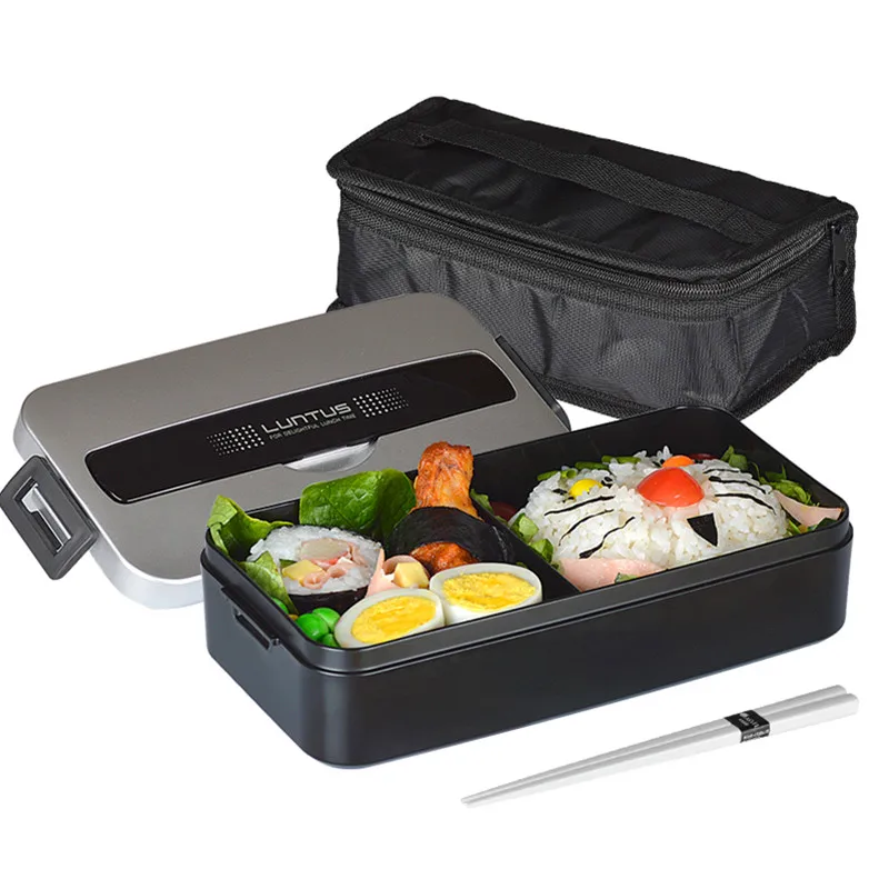 Monolayer PP bento box men can be heated by Microwave with plastic bag Dinnerware Sets | Дом и сад