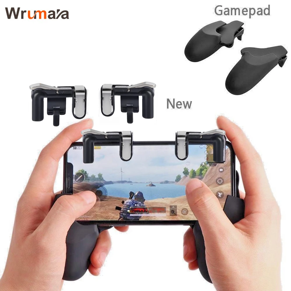 Koop Wrumava Telefoon Gamepad Trigger Fire Knop Verstandige Schieten en Doel Toetsen L1 R1 Shooter Joystick voor PUBG Survival regels